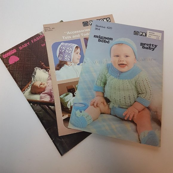 Set of 3 Vintage PATONS BEEHIVE Baby and Toddler Knitting Crochet Pattern Books - Picture 3 of 16